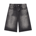 Vintage Wash Faded Black Denim Shorts