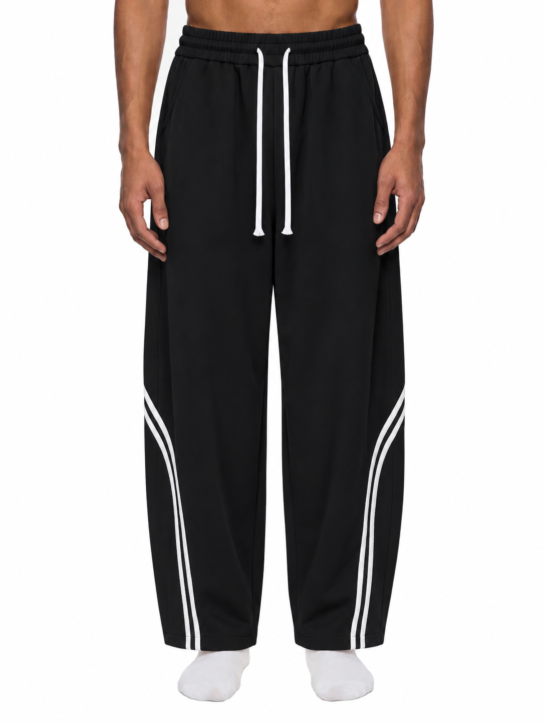 The Double Stripe Wide-Leg Shorts