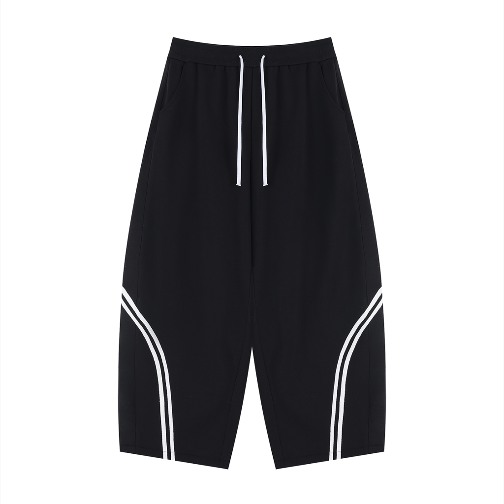 The Double Stripe Wide-Leg Shorts