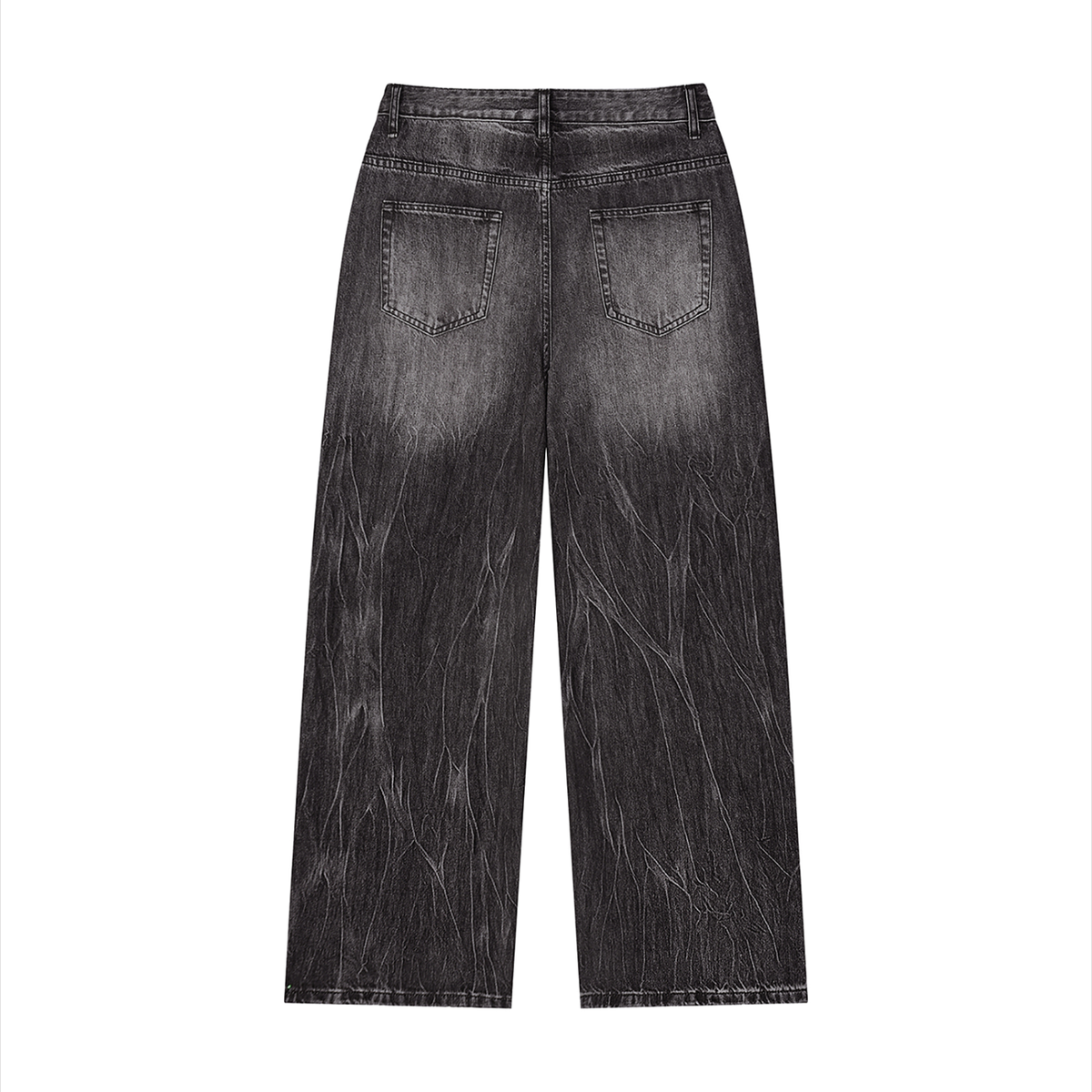 Whiskered Wide-Leg Jeans