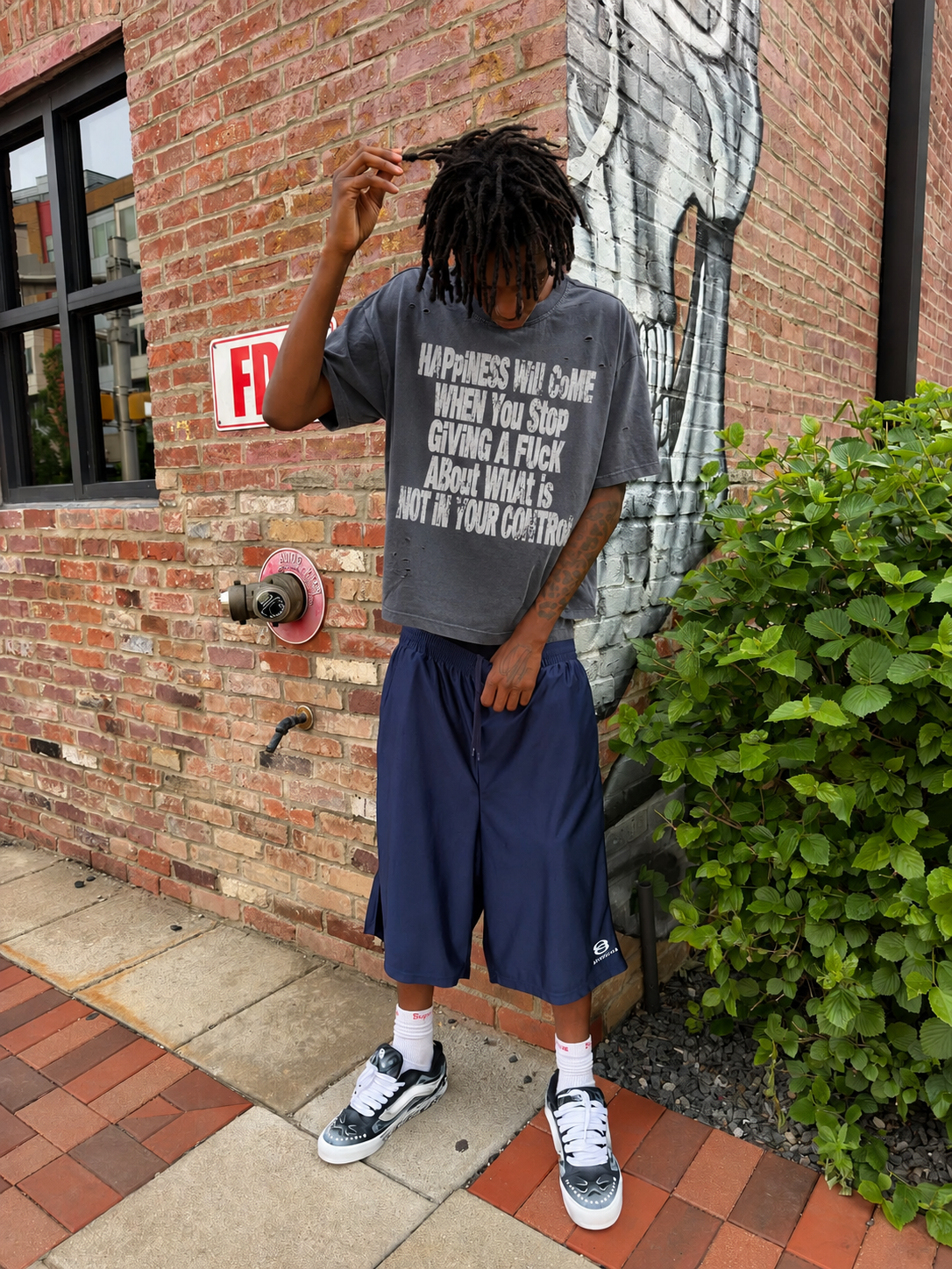 Threads Vintage Washed Distressed Boxy T-Shirt