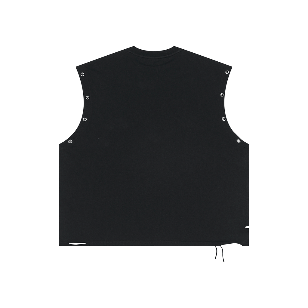 The "Unsaid" Distressed Grommet Eyelet Tank Top