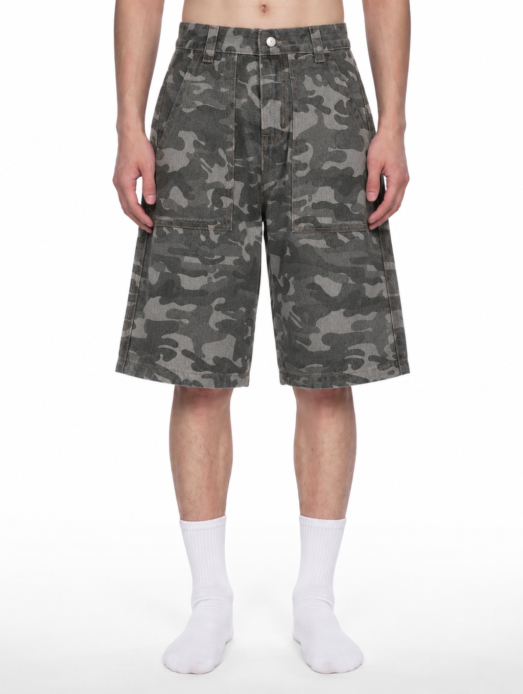 Wide Leg Camo Shorts