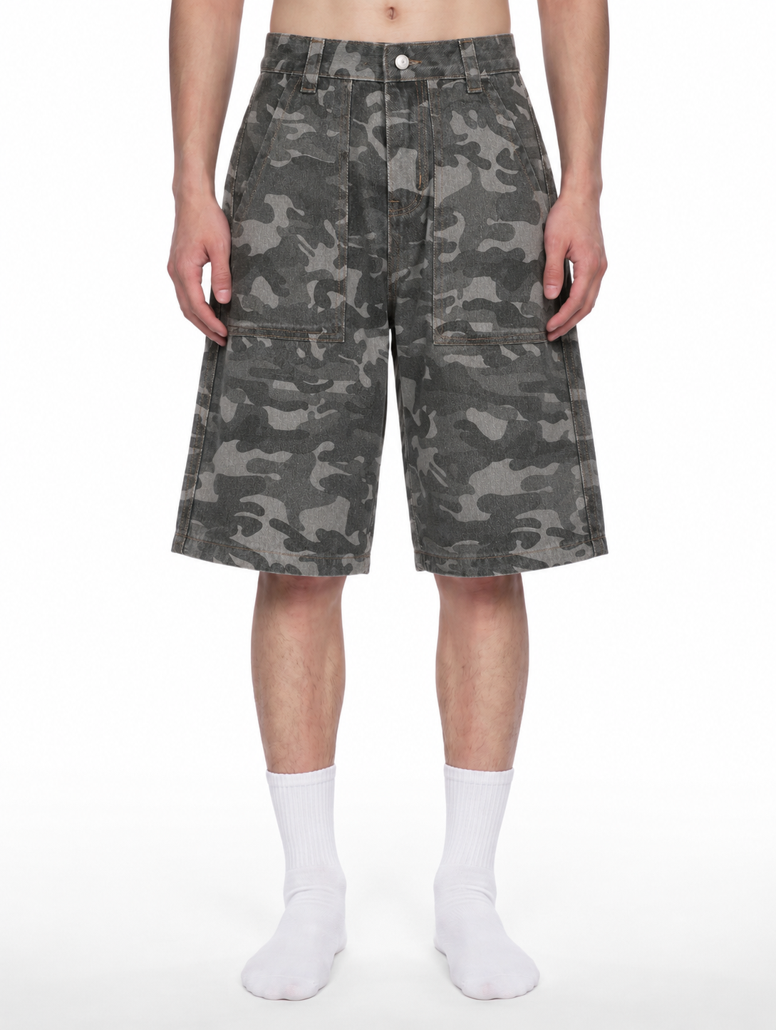 Wide Leg Camo Shorts