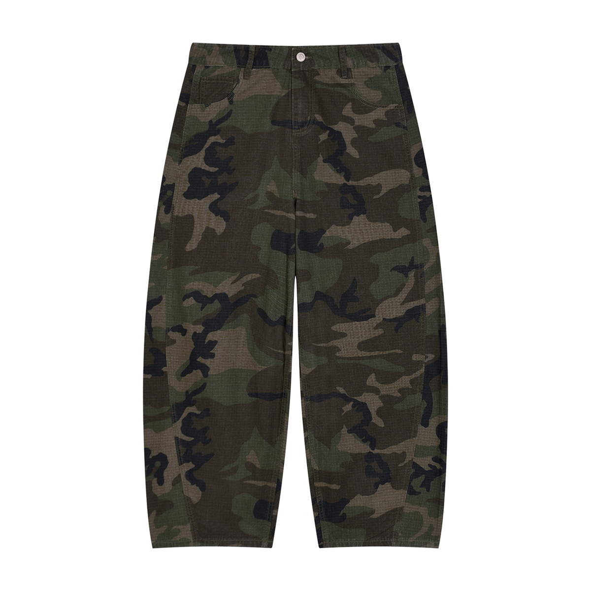 The Camo Barrel-Leg Cargo Pants