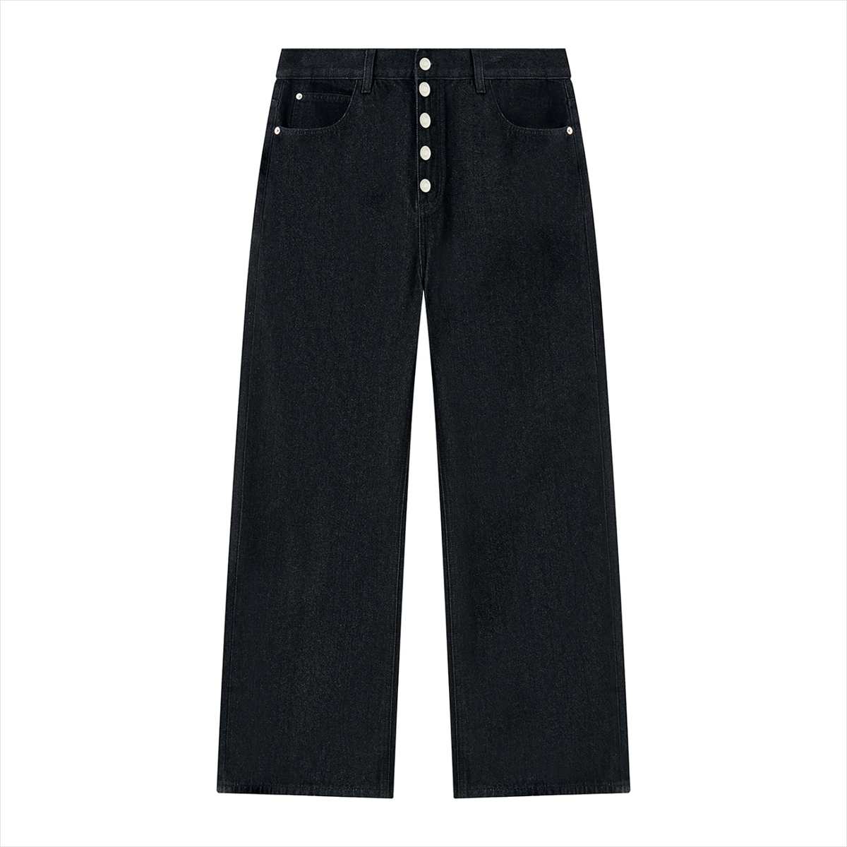 The Exposed Button-Fly Wide-Leg Jeans