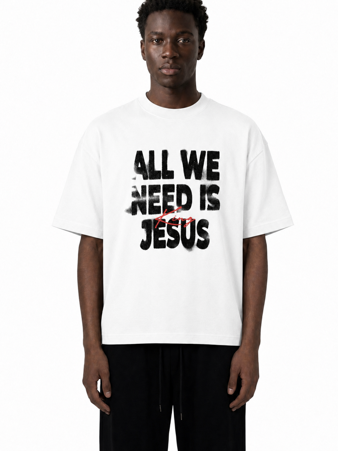 The "All We Need Is Jesus" Boxy Oversized T-Shirt