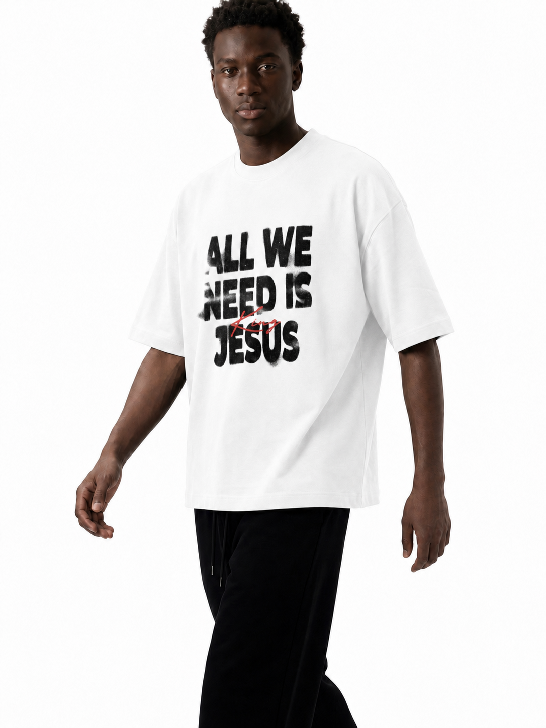 The "All We Need Is Jesus" Boxy Oversized T-Shirt