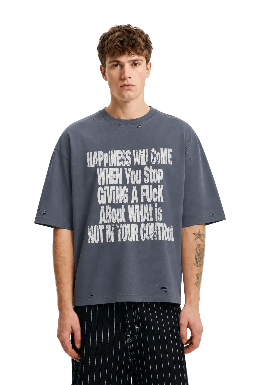 Threads Vintage Washed Distressed Boxy T-Shirt