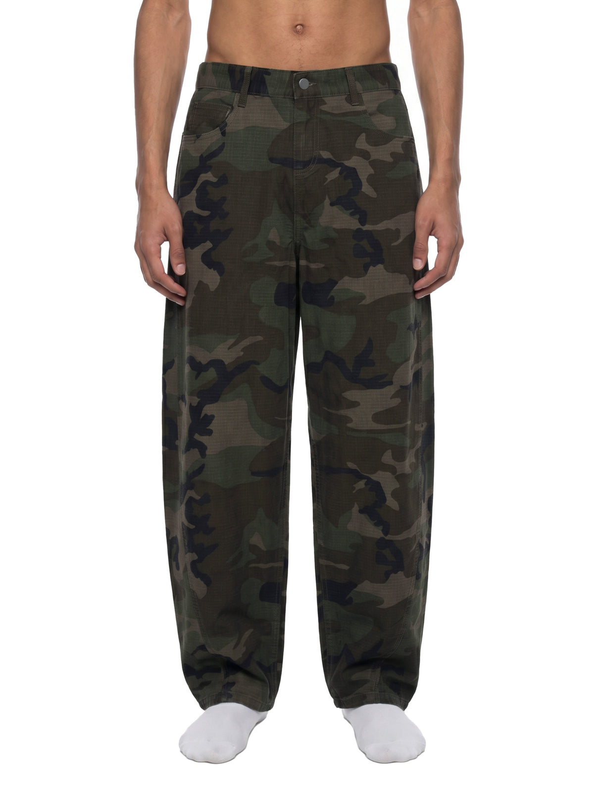 The Camo Barrel-Leg Cargo Pants